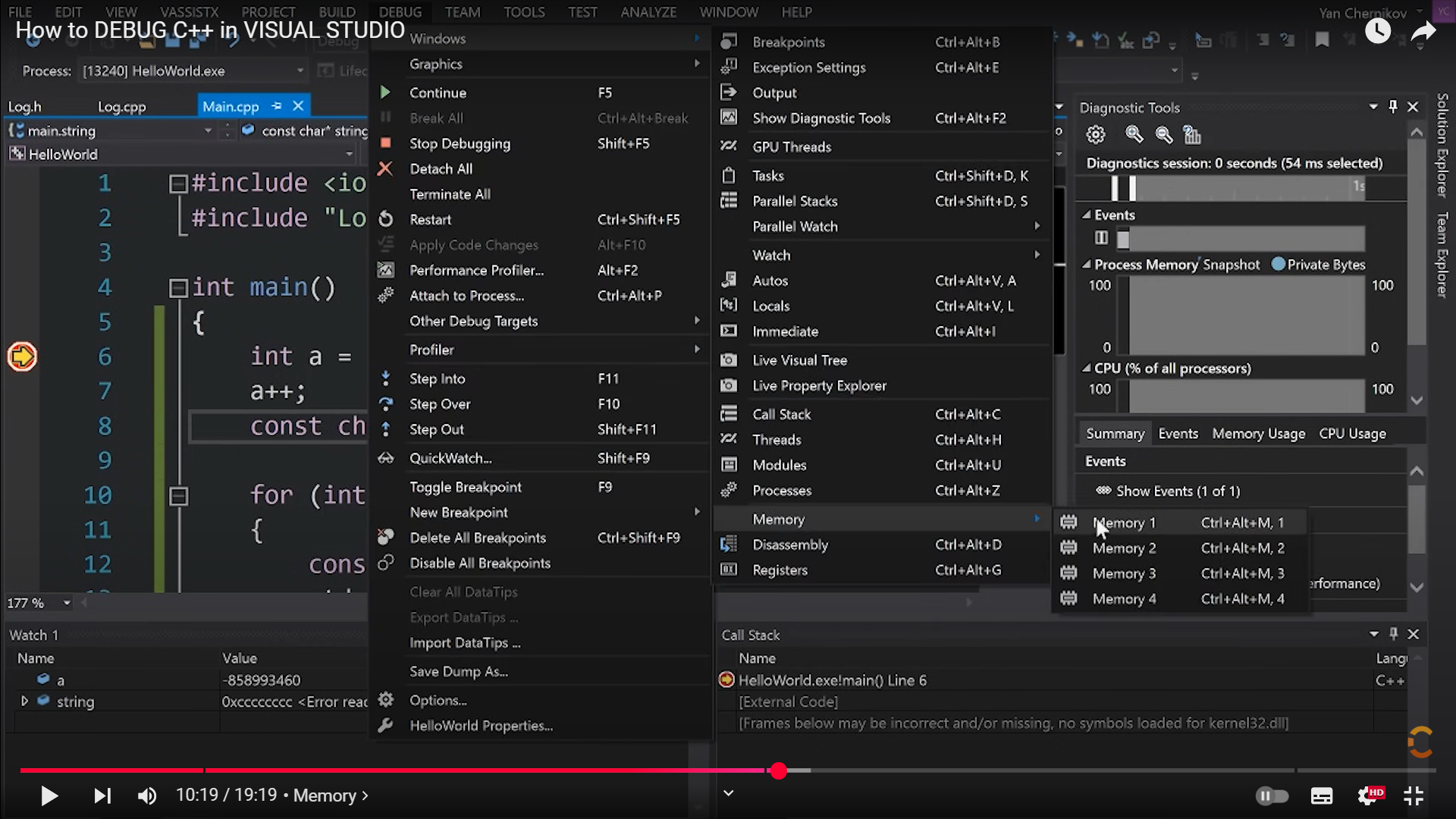 Enable Memory View Output